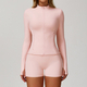 yoga Sports Set Women Quick-Dry Gym Fitness Tracksuit Long Sleeve Jacket Shorts