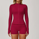 yoga Sports Set Women Quick-Dry Gym Fitness Tracksuit Long Sleeve Jacket Shorts