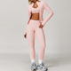 yoga Sports Set Women Quick-Dry Gym Fitness Tracksuit Long Sleeve Jacket Shorts