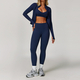 yoga Sports Set Women Quick-Dry Gym Fitness Tracksuit Long Sleeve Jacket Shorts