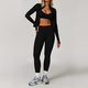 yoga Sports Set Women Quick-Dry Gym Fitness Tracksuit Long Sleeve Jacket Shorts