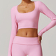 women's Long-Sleeve Yoga Flared Pants Suit Lace Threaded Casual Fitness Tank Top High-Waist Gym Shorts Workout Set