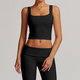 women's Long-Sleeve Yoga Flared Pants Suit Lace Threaded Casual Fitness Tank Top High-Waist Gym Shorts Workout Set
