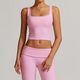 women's Long-Sleeve Yoga Flared Pants Suit Lace Threaded Casual Fitness Tank Top High-Waist Gym Shorts Workout Set
