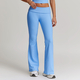 women's Long-Sleeve Yoga Flared Pants Suit Lace Threaded Casual Fitness Tank Top High-Waist Gym Shorts Workout Set