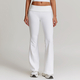 women's Long-Sleeve Yoga Flared Pants Suit Lace Threaded Casual Fitness Tank Top High-Waist Gym Shorts Workout Set