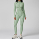 women's Seamless Yoga Jumpsuit Long Sleeve Zip Up Slim Fit Tracksuit