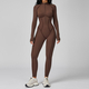 women's Seamless Yoga Jumpsuit Long Sleeve Zip Up Slim Fit Tracksuit