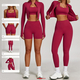 women's Yoga Tracksuit Set With Long Sleeve Jacket And Leggings