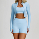 women's Yoga Tracksuit Set With Long Sleeve Jacket And Leggings
