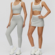 women Yoga Set 2 Piece Workout Tracksuit Bell-Bottom Tank Skirt Suit