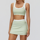 women Yoga Set 2 Piece Workout Tracksuit Bell-Bottom Tank Skirt Suit