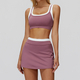 women Yoga Set 2 Piece Workout Tracksuit Bell-Bottom Tank Skirt Suit