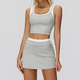 women Yoga Set 2 Piece Workout Tracksuit Bell-Bottom Tank Skirt Suit