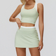 women Yoga Set 2 Piece Workout Tracksuit Bell-Bottom Tank Skirt Suit