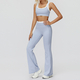 women Yoga Set 2 Piece Workout Tracksuit Bell-Bottom Tank Skirt Suit