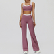women Yoga Set 2 Piece Workout Tracksuit Bell-Bottom Tank Skirt Suit
