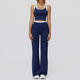 women Yoga Set 2 Piece Workout Tracksuit Bell-Bottom Tank Skirt Suit