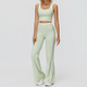women Yoga Set 2 Piece Workout Tracksuit Bell-Bottom Tank Skirt Suit