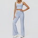 women Yoga Set 2 Piece Workout Tracksuit Bell-Bottom Tank Skirt Suit
