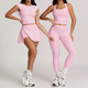 seamless Yoga Set 2 Piece Women Gym Outfit Tennis Skirt Leggings