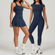 seamless Yoga Set 2 Piece Women Gym Outfit Tennis Skirt Leggings