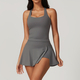 seamless Yoga Set 2 Piece Women Gym Outfit Tennis Skirt Leggings