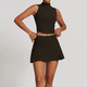 seamless Yoga Gym Set 2 Piece Women Sports Culottes Tennis Skirt Leggings Tank Shorts Suit