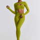 seamless Long Sleeve Yoga Set With High Waist Leggings