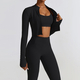 seamless Long Sleeve Yoga Set With High Waist Leggings