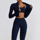 seamless Long Sleeve Yoga Set With High Waist Leggings
