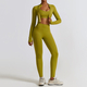 seamless Long Sleeve Yoga Set With High Waist Leggings