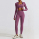 seamless Long Sleeve Yoga Set With High Waist Leggings
