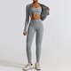 seamless Long Sleeve Yoga Set With High Waist Leggings