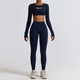 seamless Long Sleeve Yoga Set With High Waist Leggings
