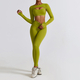seamless Long Sleeve Yoga Set With High Waist Leggings