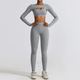 seamless Long Sleeve Yoga Set With High Waist Leggings