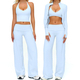 women’S Yoga Set With Wide Leg Pants And Long Sleeve Crop Top