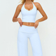 women’S Yoga Set With Wide Leg Pants And Long Sleeve Crop Top