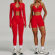 seamless Yoga Set 2/3 Pieces, Women's Gym Workout Long-Sleeved Jacket & Sports Bra