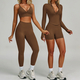 seamless Yoga Set 2/3 Pieces, Women's Gym Workout Long-Sleeved Jacket & Sports Bra