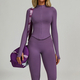 seamless Yoga Set 2/3 Pieces, Women's Gym Workout Long-Sleeved Jacket & Sports Bra