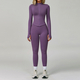 seamless Yoga Set 2/3 Pieces, Women's Gym Workout Long-Sleeved Jacket & Sports Bra