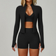 seamless Yoga Set 2/3 Pieces, Women's Gym Workout Long-Sleeved Jacket & Sports Bra