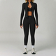 seamless Yoga Set 2/3 Pieces, Women's Gym Workout Long-Sleeved Jacket & Sports Bra