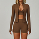 seamless Yoga Set 2/3 Pieces, Women's Gym Workout Long-Sleeved Jacket & Sports Bra