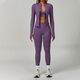 seamless Yoga Set 2/3 Pieces, Women's Gym Workout Long-Sleeved Jacket & Sports Bra