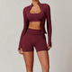 women's Yoga Set With Sports Bra, Jacket, Leggings, And Shorts