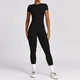 zipper Long Sleeve Yoga Set With Sports Bra And Leggings