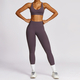 zipper Long Sleeve Yoga Set With Sports Bra And Leggings